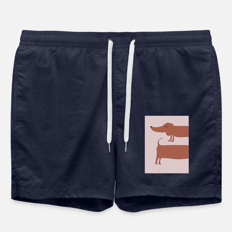 dackel rosa hintergrund - Badeshorts - French Navy