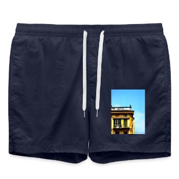 Hôtel des années 50 - Short de bain - bleu marine - Devant - AI Model Male 185 light (185cm)