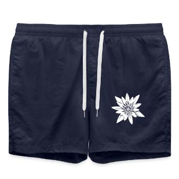 fleur - Short de bain - bleu marine - Devant - AI Model Male 185 light (185cm)