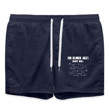 EIN KLUGER ARZT SAGTE MAL... - Badeshorts - French Navy - Vorne - AI Model Male 185 light (185cm)