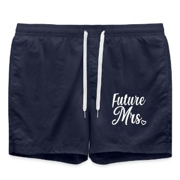 Zukünftige Frau Brautdusche Junggesellinnenabschied Geschenk - Badeshorts - French Navy - Vorne - AI Model Male 185 light (185cm)