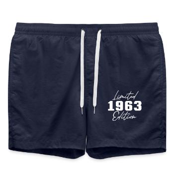 60th Birthday Men Women Anniversary 60 Years Old - Swim Trunks - french navy - Front - AI Model Male 185 light (185cm)