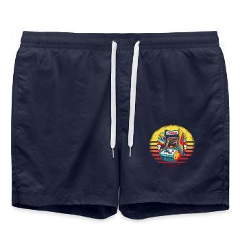 Retro Arcade Game Videospiel für Gamer - Badeshorts - French Navy - Vorne - AI Model Male 185 light (185cm)
