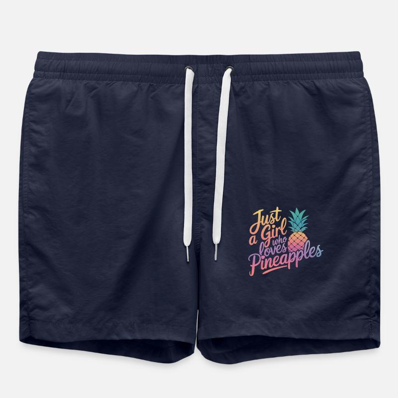 Pineapple tropical hawaiian fruit - Swim Trunks - french navy