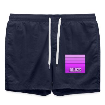 Geschenk für Alice - Badeshorts - French Navy - Vorne - AI Model Male 185 light (185cm)