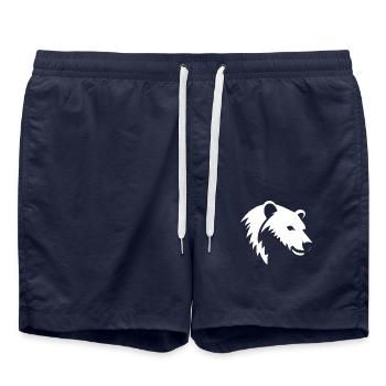 Bear silhouette of a polar bear head - Swim Trunks - french navy - Front - AI Model Male 185 light (185cm)
