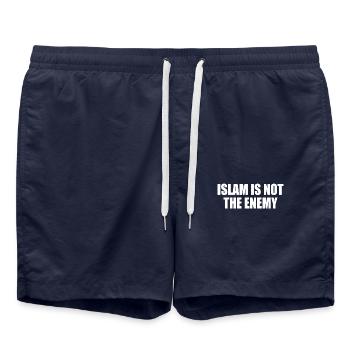 Islam is not the enemy - Short de bain - bleu marine - Devant - AI Model Male 185 light (185cm)