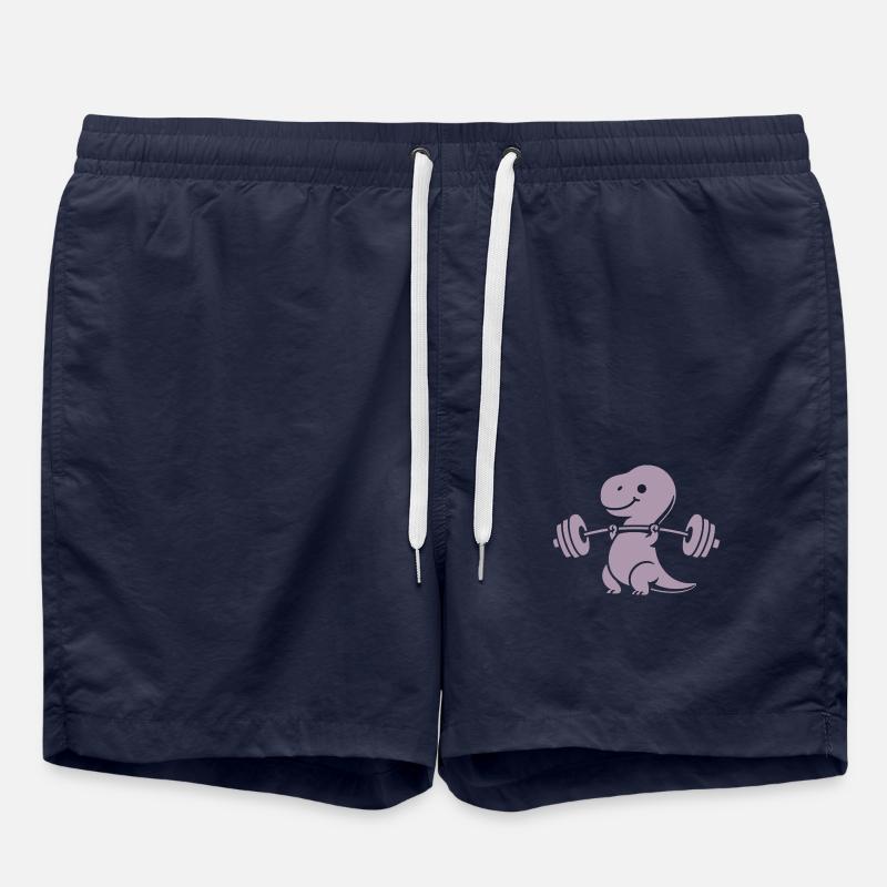 T-Rex avec entraînement avec haltères - Short de bain - bleu marine