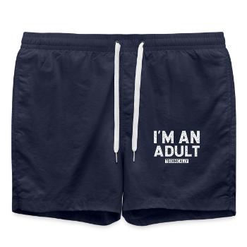 I'm an adult technically - Swim Trunks - french navy - Front - AI Model Male 185 light (185cm)