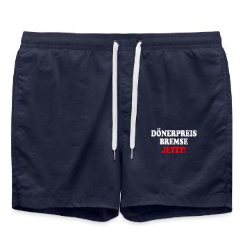 dönerpreisbremse jetzt - Badeshorts - French Navy - Vorne - AI Model Male 185 light (185cm)