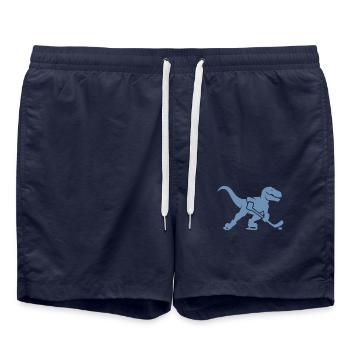Silhouette de joueur de hockey sur glace T-Rex Dino - Short de bain - bleu marine - Devant - AI Model Male 185 light (185cm)