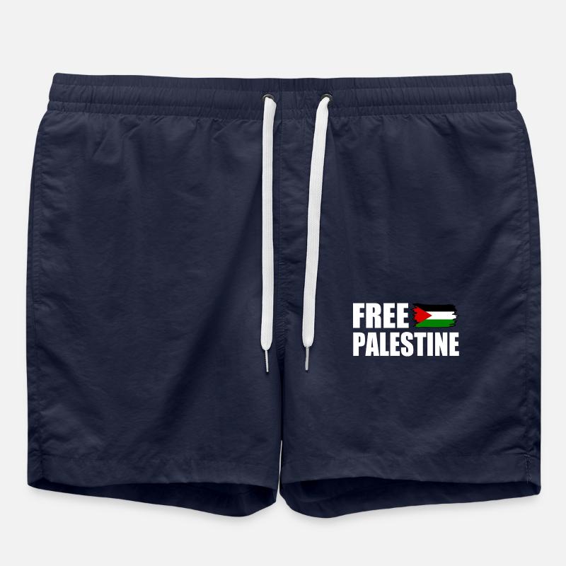 Free palestine - Short de bain - bleu marine