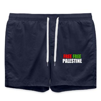 Free Free palestine - Badeshorts - French Navy - Vorne - AI Model Male 185 light (185cm)