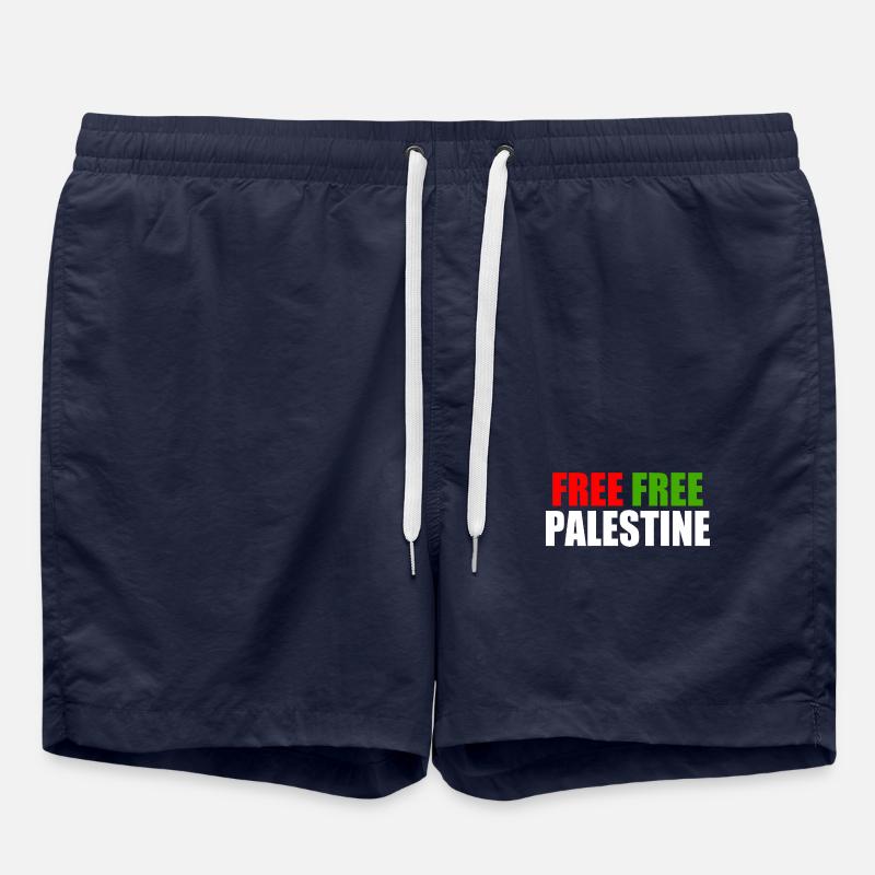 Free Free palestine - Short de bain - bleu marine