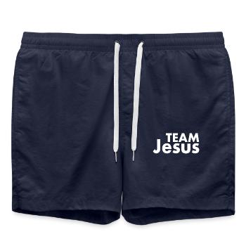 Team jesus - Badeshorts - French Navy - Vorne - AI Model Male 185 light (185cm)