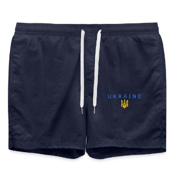 Ukraine - Short de bain - bleu marine - Devant - AI Model Male 185 light (185cm)