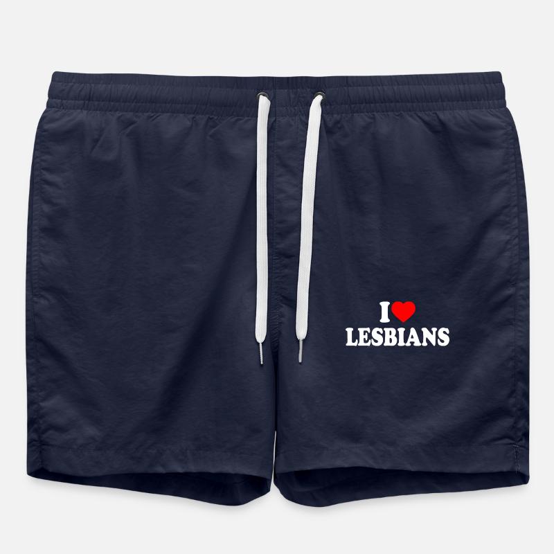 i love lesbians - Short de bain - bleu marine