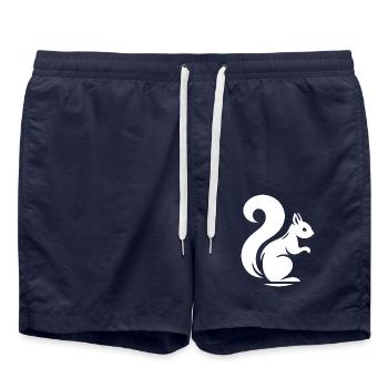 Elegant Squirrel Silhouette: Nature in - Swim Trunks - french navy - Front - AI Model Male 185 light (185cm)