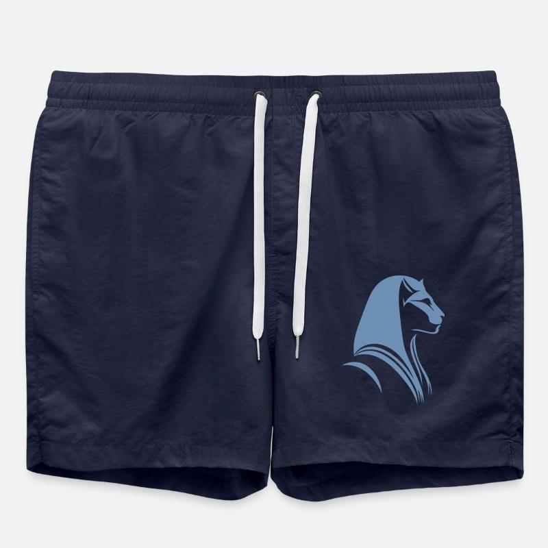 Cat Egypt Pharaoh Silhouette - Swim Trunks - french navy