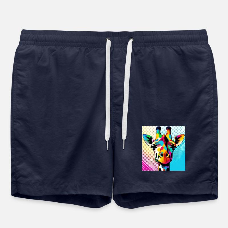 Giraffe Pop Art - Swim Trunks - french navy