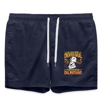 Dogs were created equal then God made Dalmatian - Badeshorts - French Navy - Vorne - AI Model Male 185 light (185cm)