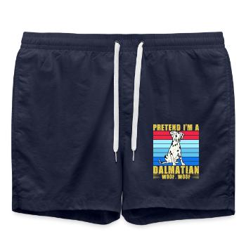 Pretend I'm a Dalmatian Woof Woof - Badeshorts - French Navy - Vorne - AI Model Male 185 light (185cm)