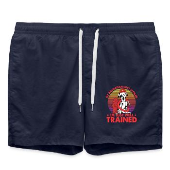My Dalmatian isn't spoiled I'm just well trained - Swim Trunks - french navy - Front - AI Model Male 185 light (185cm)