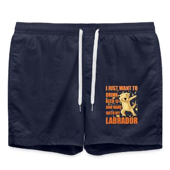 I just want to drink beer with my Labrador - Badeshorts - French Navy - Vorne - AI Model Male 185 light (185cm)