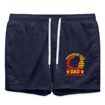 Papa havanais comme un père normal mais plus cool - Short de bain - bleu marine - Devant - AI Model Male 185 light (185cm)