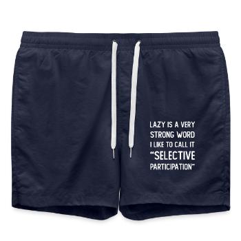 Lazy is a very strong word I like to call it - Badeshorts - French Navy - Vorne - AI Model Male 185 light (185cm)