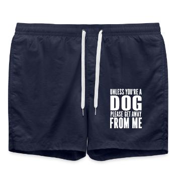 Unless you're a dog please get away from me - Swim Trunks - french navy - Front - AI Model Male 185 light (185cm)