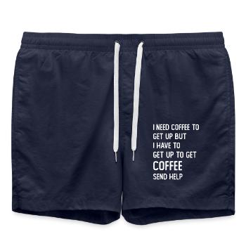 I need Coffee to get up but I need to get up for - Swim Trunks - french navy - Front - AI Model Male 185 light (185cm)