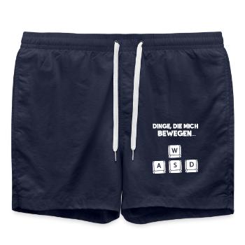 Dinge die mich bewegen Zocker IT Computer Nerd - Badeshorts - French Navy - Vorne - AI Model Male 185 light (185cm)