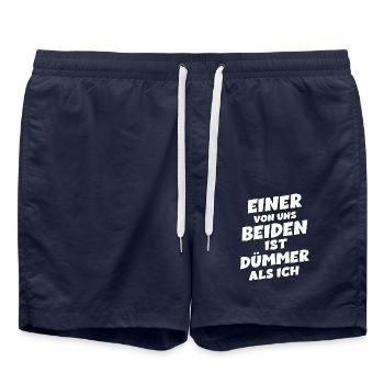 Einer von uns beiden ist dümmer als ich - Badeshorts - French Navy - Vorne - AI Model Male 185 light (185cm)