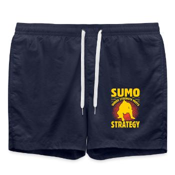 Sumo où la force rencontre la stratégie - Short de bain - bleu marine - Devant - AI Model Male 185 light (185cm)