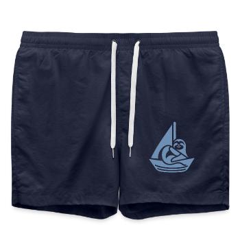 Voilier minimaliste paresseux d’été - Short de bain - bleu marine - Devant - AI Model Male 185 light (185cm)