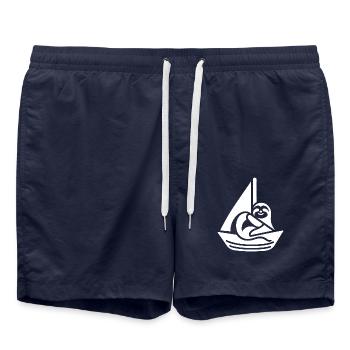 Voilier minimaliste paresseux d’été - Short de bain - bleu marine - Devant - AI Model Male 185 light (185cm)