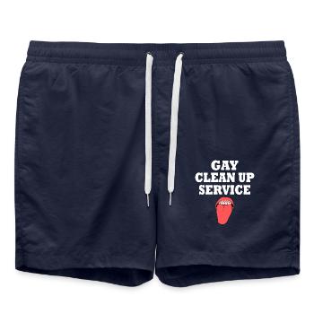 Gay clean up service - Badeshorts - French Navy - Vorne - AI Model Male 185 light (185cm)