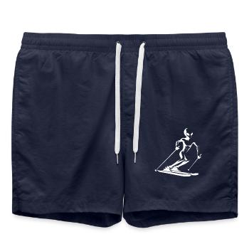 Silhouette de skieur extraterrestre pour minimaliste - Short de bain - bleu marine - Devant - AI Model Male 185 light (185cm)