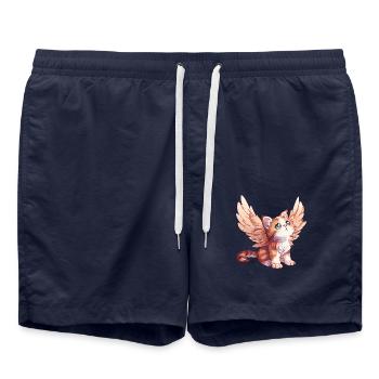 Cute Cat Angel Comic Design - Swim Trunks - french navy - Front - AI Model Male 185 light (185cm)