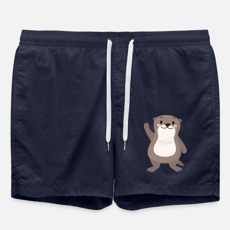sußer Otter winkt - Badeshorts - French Navy