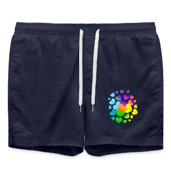 Cœur Cœur beaucoup de cœurs - Short de bain - bleu marine - Devant - AI Model Male 185 light (185cm)