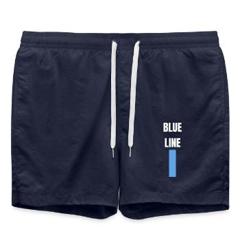 Blaue Linie - Ligne bleue - Short de bain - bleu marine - Devant - AI Model Male 185 light (185cm)