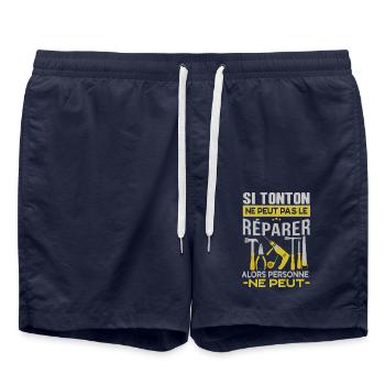 Si tonton ne peut pas le réparer personne ne peut - Short de bain - bleu marine - Devant - AI Model Male 185 light (185cm)
