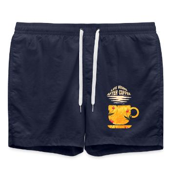 la vie commence après le café e 271 - Short de bain - bleu marine - Devant - AI Model Male 185 light (185cm)