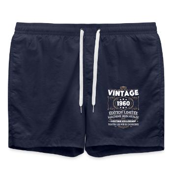 Cadeau D'anniversaire Vintage 1960 Édition Limitée - Short de bain - bleu marine - Devant - AI Model Male 185 light (185cm)