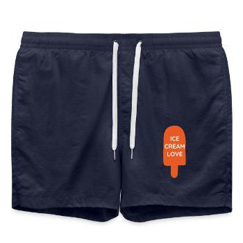 Eisliebe Ice Cream Love Glacenliebhaberin - Badeshorts - French Navy - Vorne - AI Model Male 185 light (185cm)