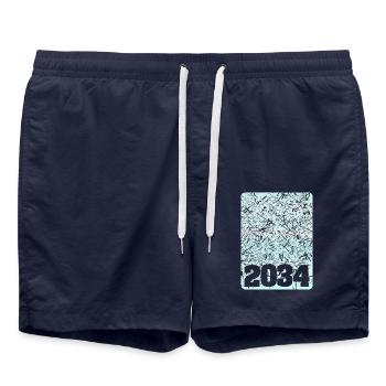 Numéro 2034 - Short de bain - bleu marine - Devant - AI Model Male 185 light (185cm)