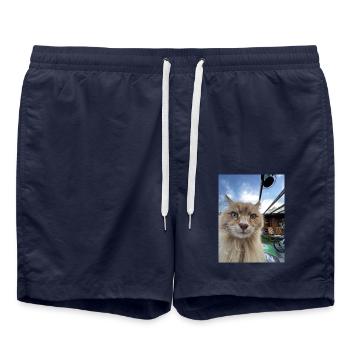 Selfie de chat - Short de bain - bleu marine - Devant - AI Model Male 185 light (185cm)