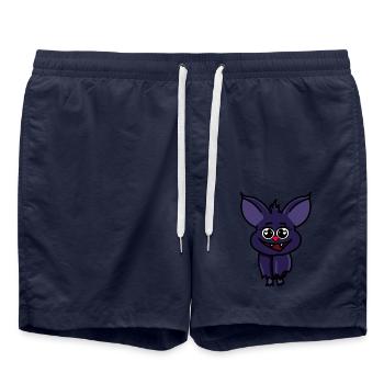 Bat Halloween Kids Cute Hearts Eyes Bat - Swim Trunks - french navy - Front - AI Model Male 185 light (185cm)